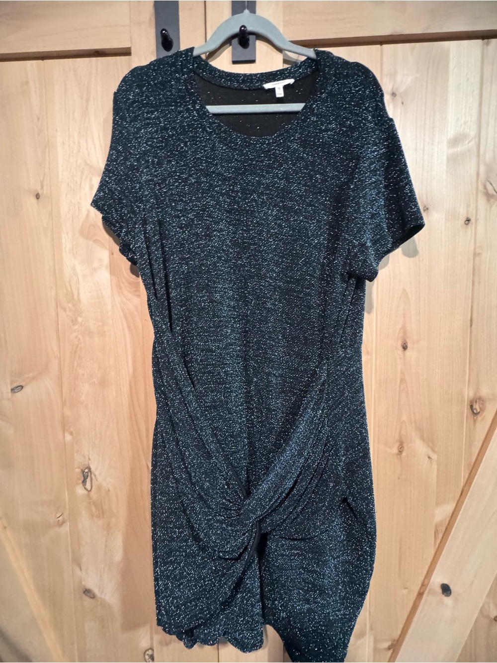 Sparkle Knot Front Short Sleeve Dress